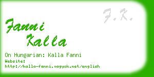 fanni kalla business card